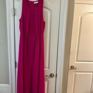 Vibrant Pink Sleeveless Maxi Dress